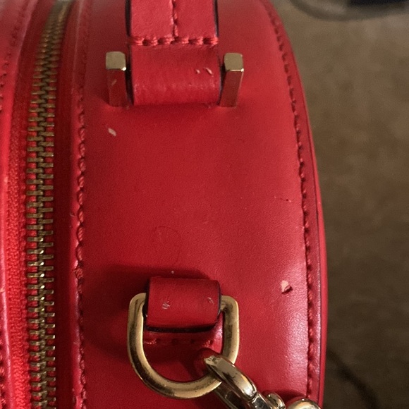 Rare Kate Spade leather handbag, w/ detachable strap, red, pink, hot pink - Picture 5 of 12